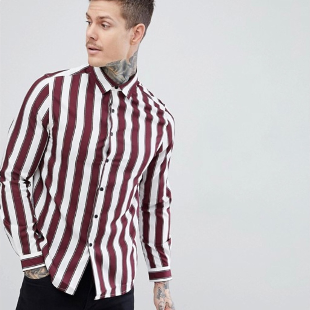 ASOS, regular fit stripe shirt. Medium